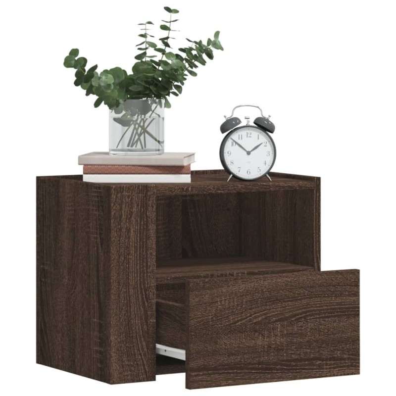 vidaXL Comodini a Muro 2 pz Rovere Marrone 45x30x35 cm vidaXL Comodini a Muro 2 pz Rovere Marrone 45x30x35 cm