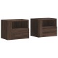 vidaXL Comodini a Muro 2 pz Rovere Marrone 45x30x35 cm vidaXL Comodini a Muro 2 pz Rovere Marrone 45x30x35 cm