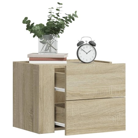 vidaXL Comodini a Muro 2 pz Rovere Sonoma 45x30x35 cm