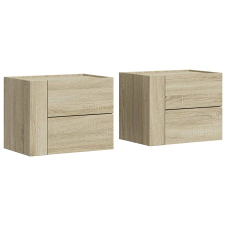 vidaXL Comodini a Muro 2 pz Rovere Sonoma 45x30x35 cm