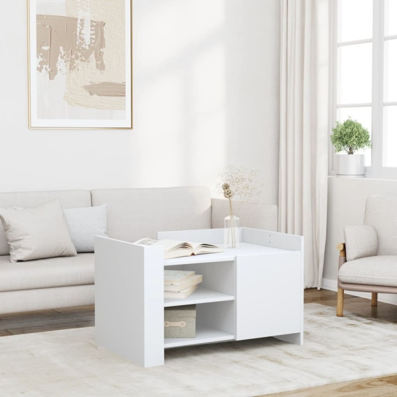 vidaXL Tavolino da Salotto Bianco 80x50x50 cm in Legno Multistrato