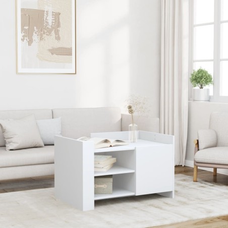 vidaXL Tavolino da Salotto Bianco 80x50x50 cm in Legno Multistrato