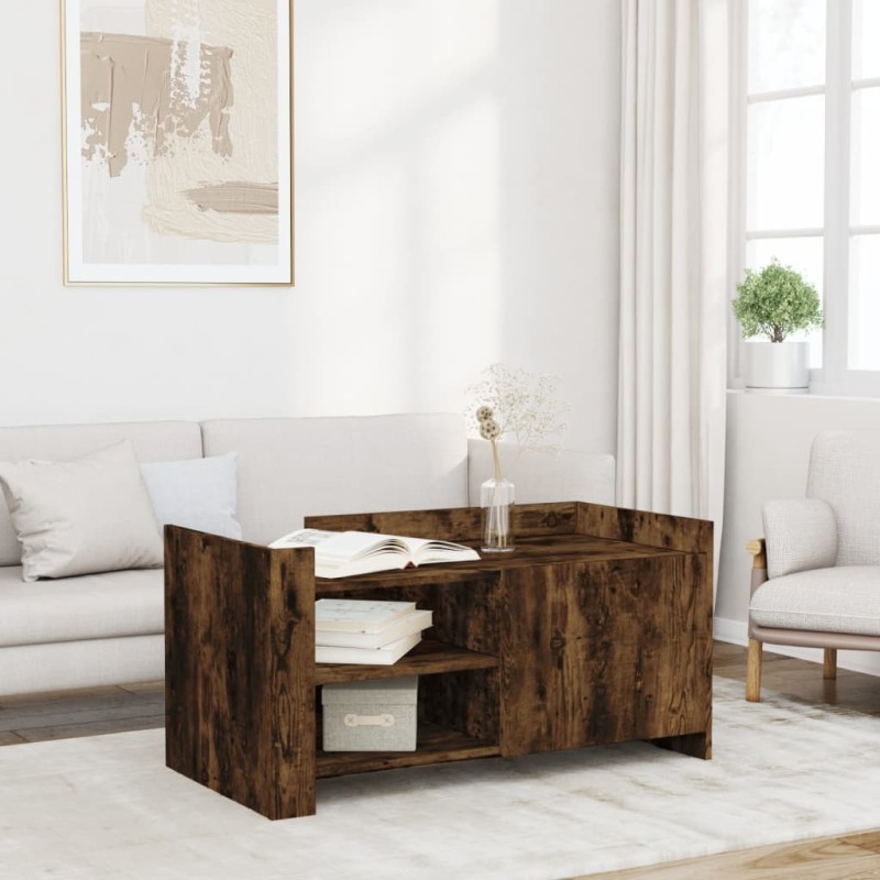 vidaXL Tavolino Salotto Rovere Fumo 100x50x50 cm in Legno Multistrato