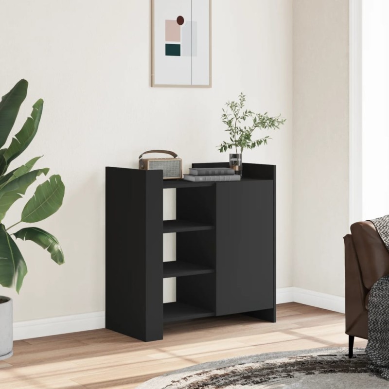 vidaXL Credenza Nera 73,5x35x75 cm in Legno Multistrato vidaXL Credenza Nera 73,5x35x75 cm in Legno Multistrato