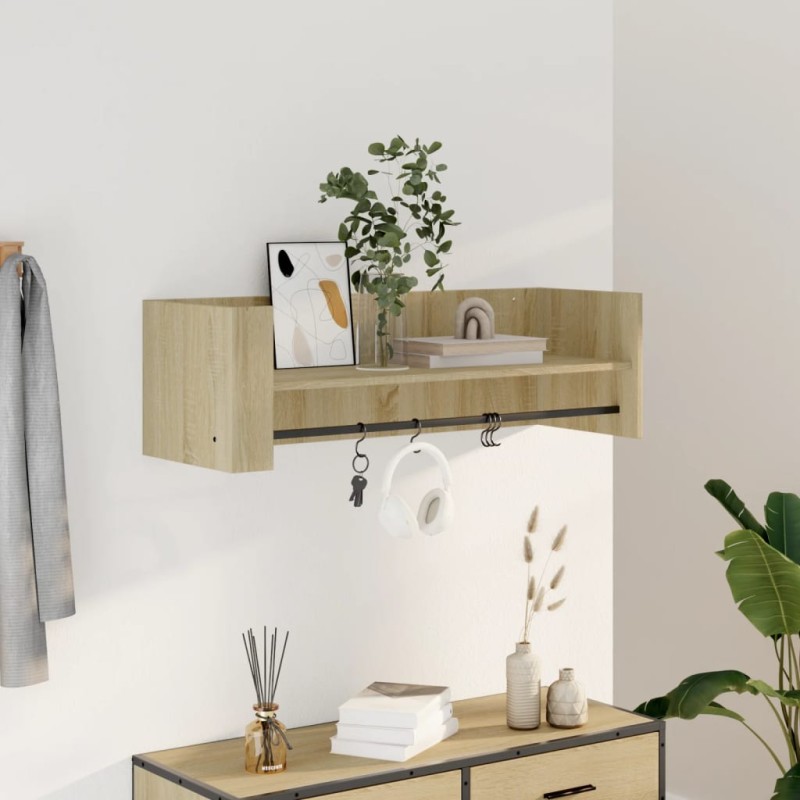 vidaXL Scaffale a Parete Rovere Sonoma 100x35x30,5cm Legno Multistrato vidaXL Scaffale a Parete Rovere Sonoma 100x35x30,5cm Legno Multistrato