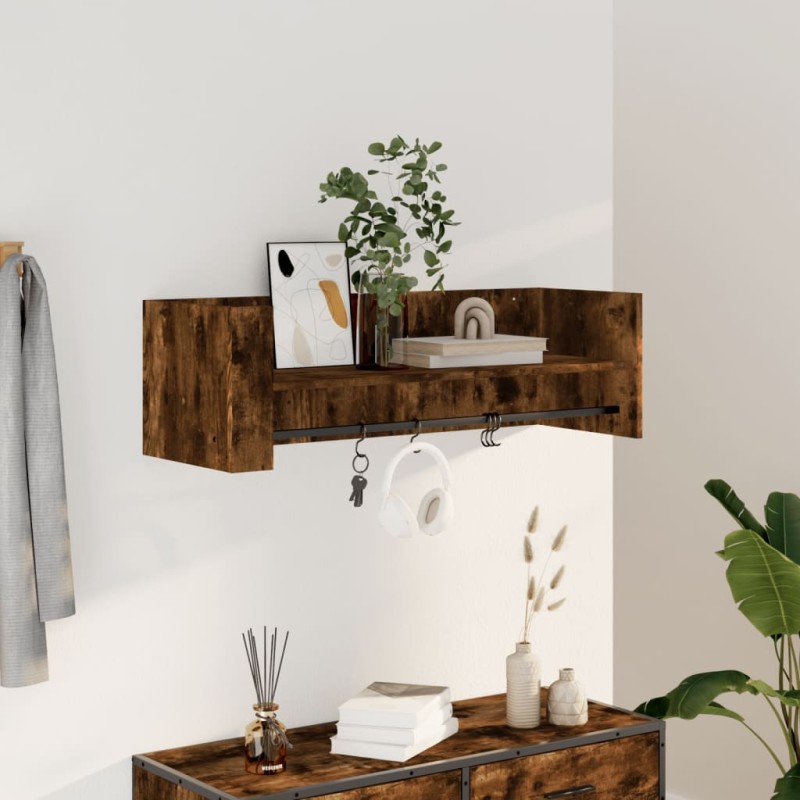 vidaXL Mensola a Muro Rovere Fumo 100x35x30,5 cm Legno Multistrato vidaXL Mensola a Muro Rovere Fumo 100x35x30,5 cm Legno Multistrato