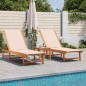 vidaXL Lettini Prendisole 2 pz e Tavolo Crema Legno Acacia e Textilene vidaXL Lettini Prendisole 2 pz e Tavolo Crema Legno Acacia e Textilene