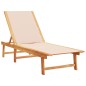 vidaXL Lettini Prendisole 2 pz e Tavolo Crema Legno Acacia e Textilene vidaXL Lettini Prendisole 2 pz e Tavolo Crema Legno Acacia e Textilene