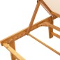 vidaXL Lettini Prendisole 2 pz e Tavolo Crema Legno Acacia e Textilene vidaXL Lettini Prendisole 2 pz e Tavolo Crema Legno Acacia e Textilene