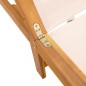 vidaXL Lettini Prendisole 2 pz e Tavolo Crema Legno Acacia e Textilene vidaXL Lettini Prendisole 2 pz e Tavolo Crema Legno Acacia e Textilene