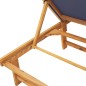 vidaXL Lettini Prendisole 2 pz Blu Legno Massello Acacia e Textilene