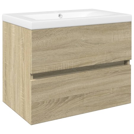 vidaXL Set Mobili da Bagno 2 pz in Ceramica e Legno Multistrato