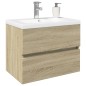 vidaXL Set Mobili da Bagno 2 pz in Ceramica e Legno Multistrato vidaXL Set Mobili da Bagno 2 pz in Ceramica e Legno Multistrato