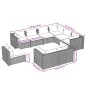 Set Divani da Giardino 9 pz con Cuscini in Polyrattan Marrone Set Divani da Giardino 9 pz con Cuscini in Polyrattan Marrone