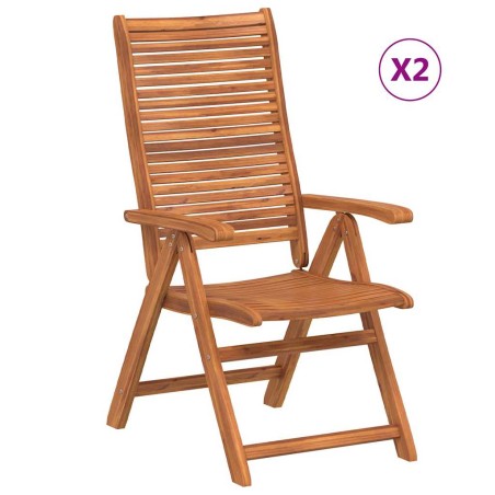 vidaXL Sedie Giardino Pieghevoli Reclinabili 2pz Legno Massello Acacia