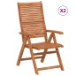 vidaXL Sedie Giardino Pieghevoli Reclinabili 2pz Legno Massello Acacia vidaXL Sedie Giardino Pieghevoli Reclinabili 2pz Legno Massello Acacia