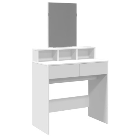 vidaXL Toeletta con Specchio Bianco 80x41x144,5 cm