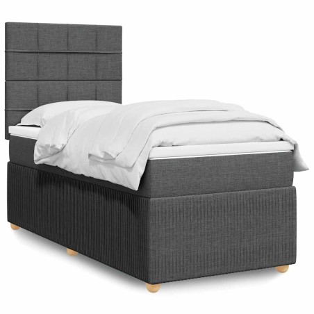 vidaXL Giroletto a Molle con Materasso Grigio Scuro 90x190 cm Tessuto