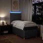 vidaXL Giroletto a Molle con Materasso Grigio Scuro 90x190 cm Tessuto