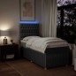 vidaXL Giroletto a Molle con Materasso Grigio Scuro 90x190 cm Tessuto vidaXL Giroletto a Molle con Materasso Grigio Scuro 90x190 cm Tessuto