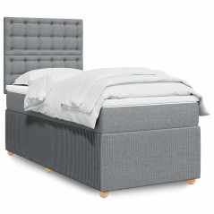 vidaXL Giroletto a Molle con Materasso Grigio Chiaro 90x190 cm Tessuto