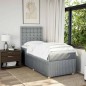 vidaXL Giroletto a Molle con Materasso Grigio Chiaro 90x190 cm Tessuto vidaXL Giroletto a Molle con Materasso Grigio Chiaro 90x190 cm Tessuto