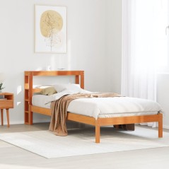 vidaXL Giroletto con Testiera Marrone Cera 75x190 cm Massello Pino