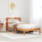 vidaXL Giroletto con Testiera Marrone Cera 75x190 cm Massello Pino