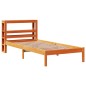 vidaXL Giroletto con Testiera Marrone Cera 75x190 cm Massello Pino