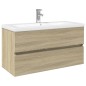 vidaXL Set Mobili da Bagno 2 pz in Ceramica e Legno Multistrato vidaXL Set Mobili da Bagno 2 pz in Ceramica e Legno Multistrato