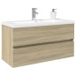 vidaXL Set Mobili da Bagno 2 pz in Ceramica e Legno Multistrato vidaXL Set Mobili da Bagno 2 pz in Ceramica e Legno Multistrato