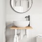 vidaXL Ripiano a Parete per Lavabo in Acciaio e Massello di Acacia
