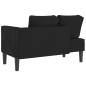 vidaXL Chaise Lounge con Cuscini Nero in Velluto vidaXL Chaise Lounge con Cuscini Nero in Velluto