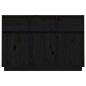 Credenza Nera 110x34x75 cm in Legno Massello di Pino Credenza Nera 110x34x75 cm in Legno Massello di Pino