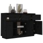 Credenza Nera 110x34x75 cm in Legno Massello di Pino Credenza Nera 110x34x75 cm in Legno Massello di Pino