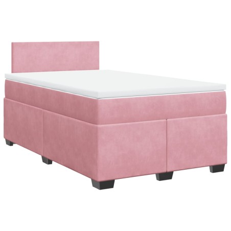 vidaXL Giroletto a Molle con Materasso Rosa 120x190 cm in Velluto