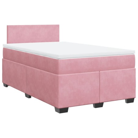 vidaXL Giroletto a Molle con Materasso Rosa 120x200 cm in Velluto
