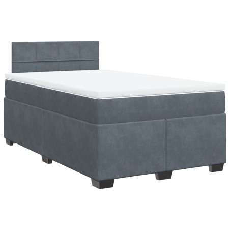 vidaXL Giroletto a Molle con Materasso Grigio Scuro 120x200 cm Velluto