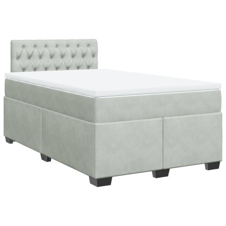 vidaXL Giroletto a Molle con Materasso Grigio Chiaro 120x200cm Velluto