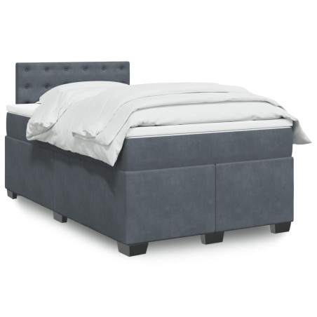vidaXL Giroletto a Molle con Materasso Grigio Scuro 120x200 cm Velluto