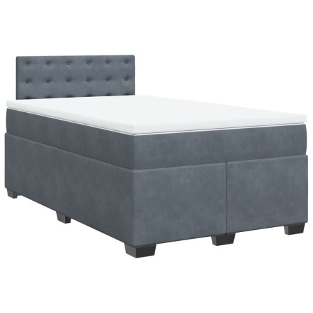 vidaXL Giroletto a Molle con Materasso Grigio Scuro 120x200 cm Velluto