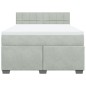 vidaXL Giroletto a Molle con Materasso Grigio Chiaro 140x190cm Velluto vidaXL Giroletto a Molle con Materasso Grigio Chiaro 140x190cm Velluto