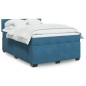 vidaXL Giroletto a Molle con Materasso Blu Scuro 140x190 cm in Velluto vidaXL Giroletto a Molle con Materasso Blu Scuro 140x190 cm in Velluto