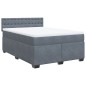 vidaXL Giroletto a Molle con Materasso Grigio Scuro 140x190 cm Velluto vidaXL Giroletto a Molle con Materasso Grigio Scuro 140x190 cm Velluto