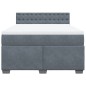vidaXL Giroletto a Molle con Materasso Grigio Scuro 140x190 cm Velluto vidaXL Giroletto a Molle con Materasso Grigio Scuro 140x190 cm Velluto