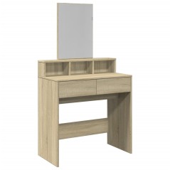vidaXL Toeletta con Specchio Rovere Sonoma 80x41x144,5 cm