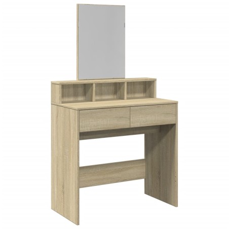 vidaXL Toeletta con Specchio Rovere Sonoma 80x41x144,5 cm