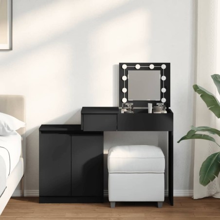 vidaXL Toeletta con LED Nera 115x37x110,5 cm