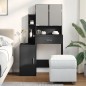 vidaXL Toeletta con Armadietto Nero 80x35x132 cm