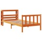 vidaXL Giroletto con Testiera Marrone Cera 90x190 cm Massello Pino vidaXL Giroletto con Testiera Marrone Cera 90x190 cm Massello Pino